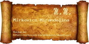 Mirkovics Mirandolina névjegykártya